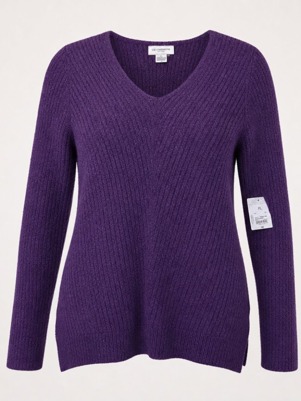 Liz Claiborne Witchy Fall NWT purple Petite large shimmer sweater
